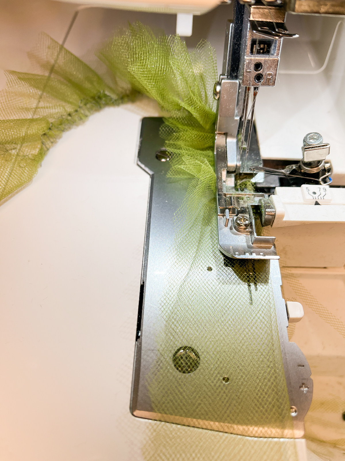 gathered netting strip