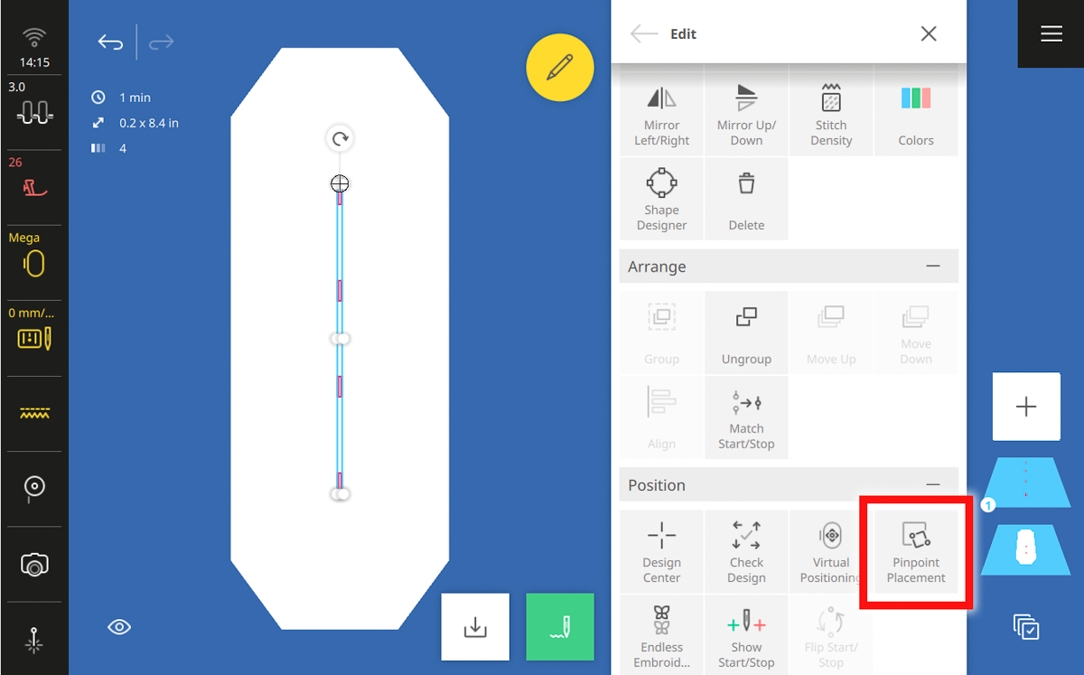 Display screen on the B 990