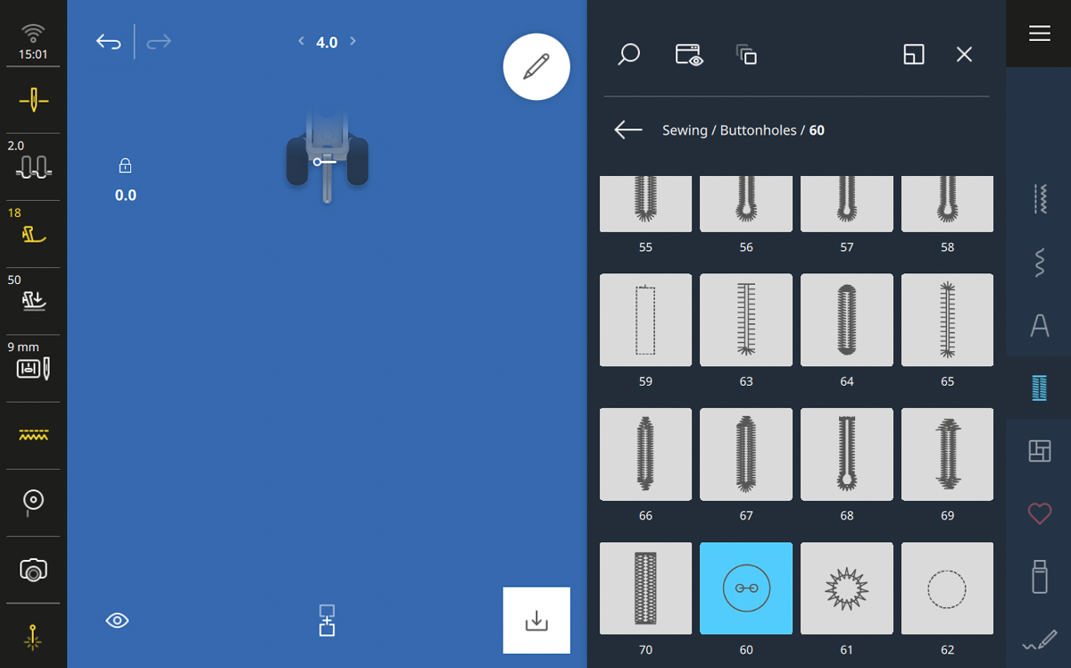 Display screen on the B 990