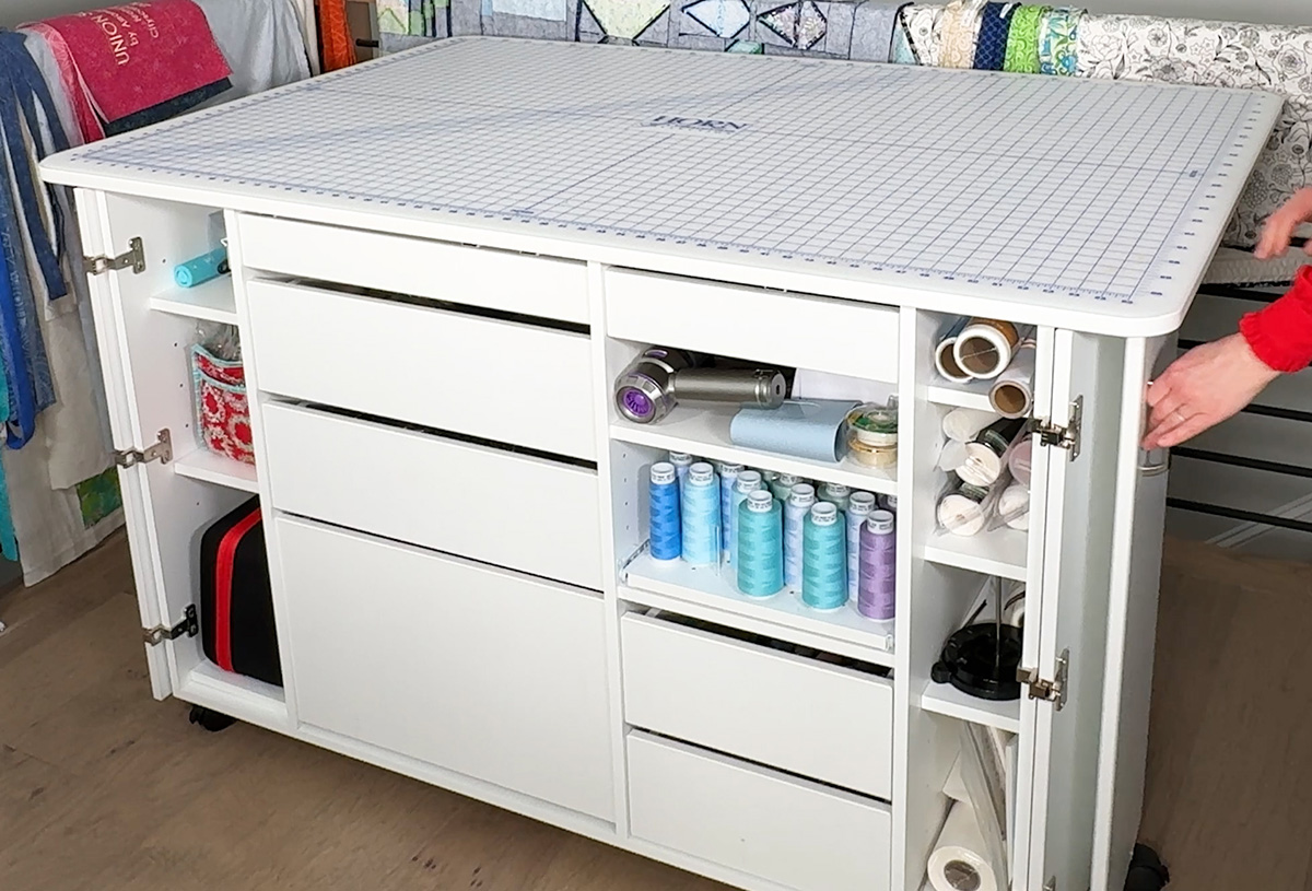 The accordion doors open to reveal this...