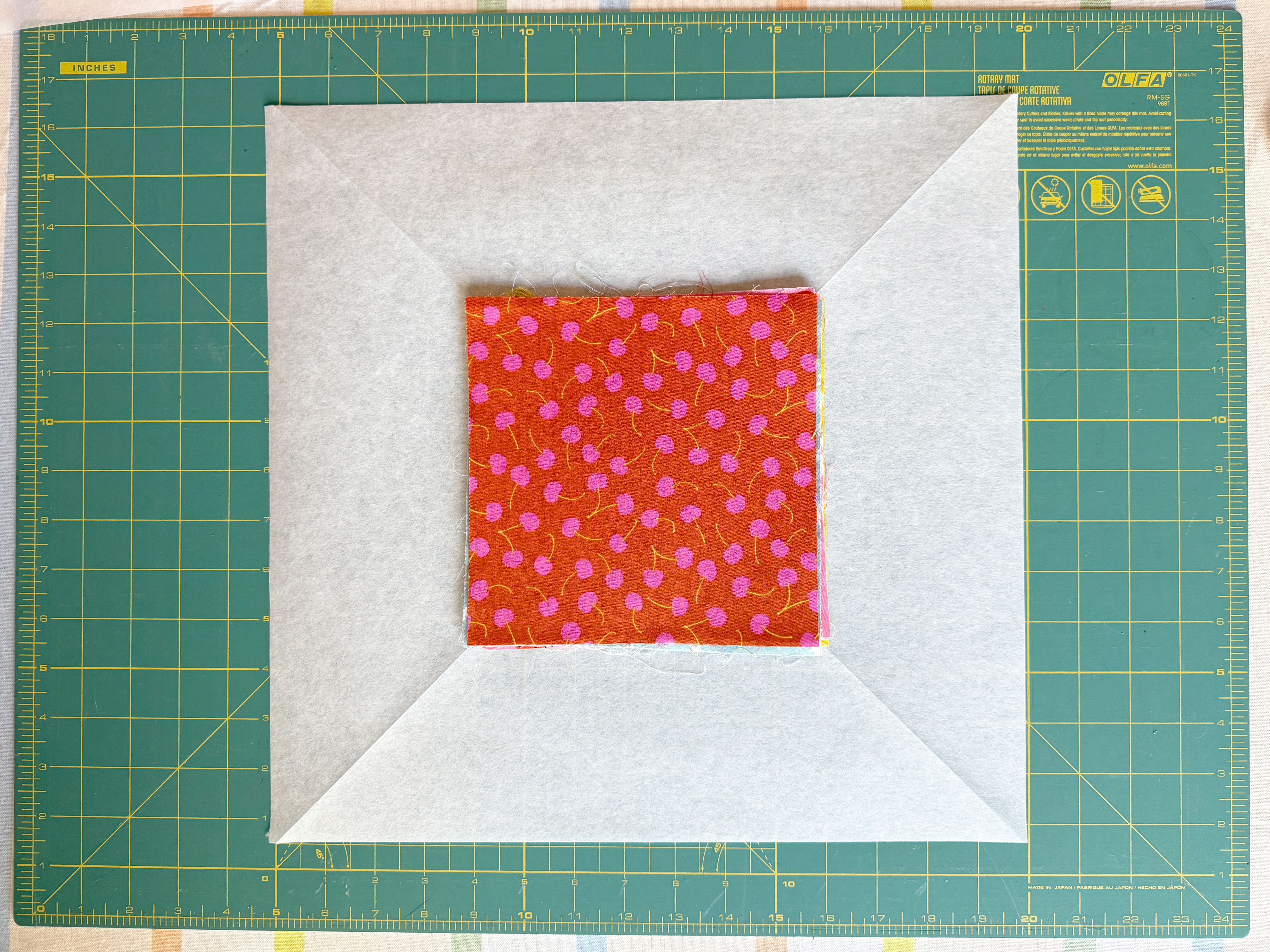 stack half applique squares