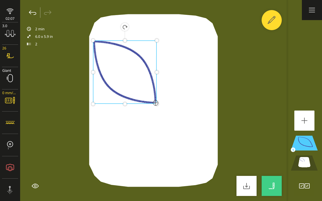 drag and drop design to upper left corner of hoop