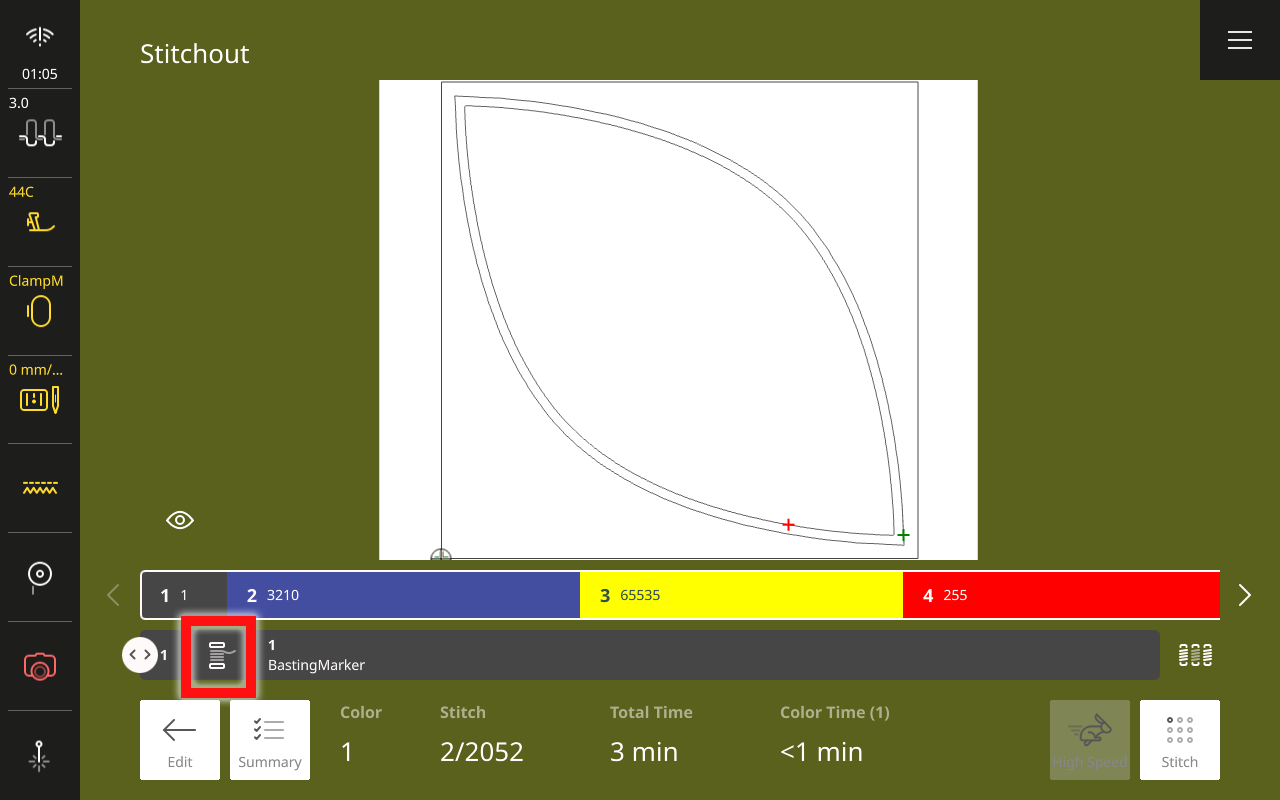 choose colors of embroidery design