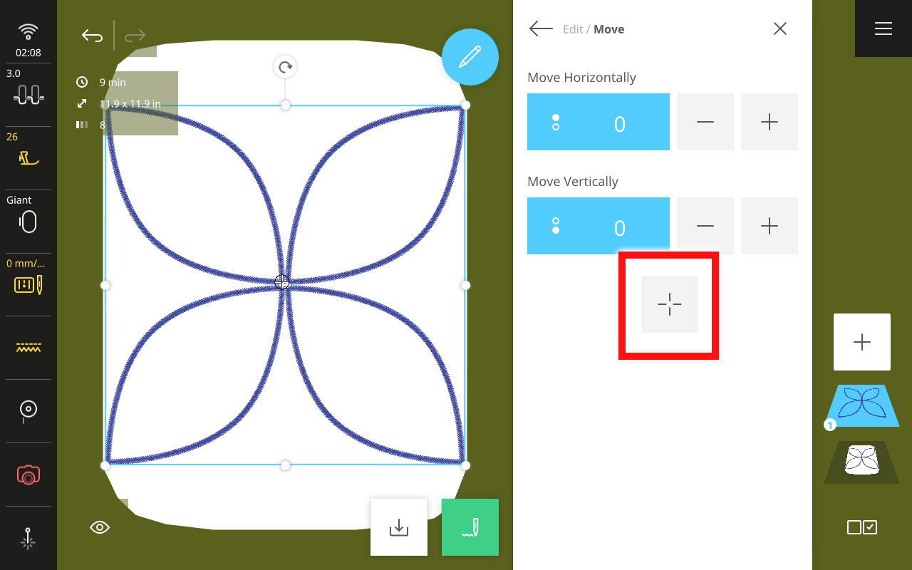 four shapes arranged with points meeting in middle