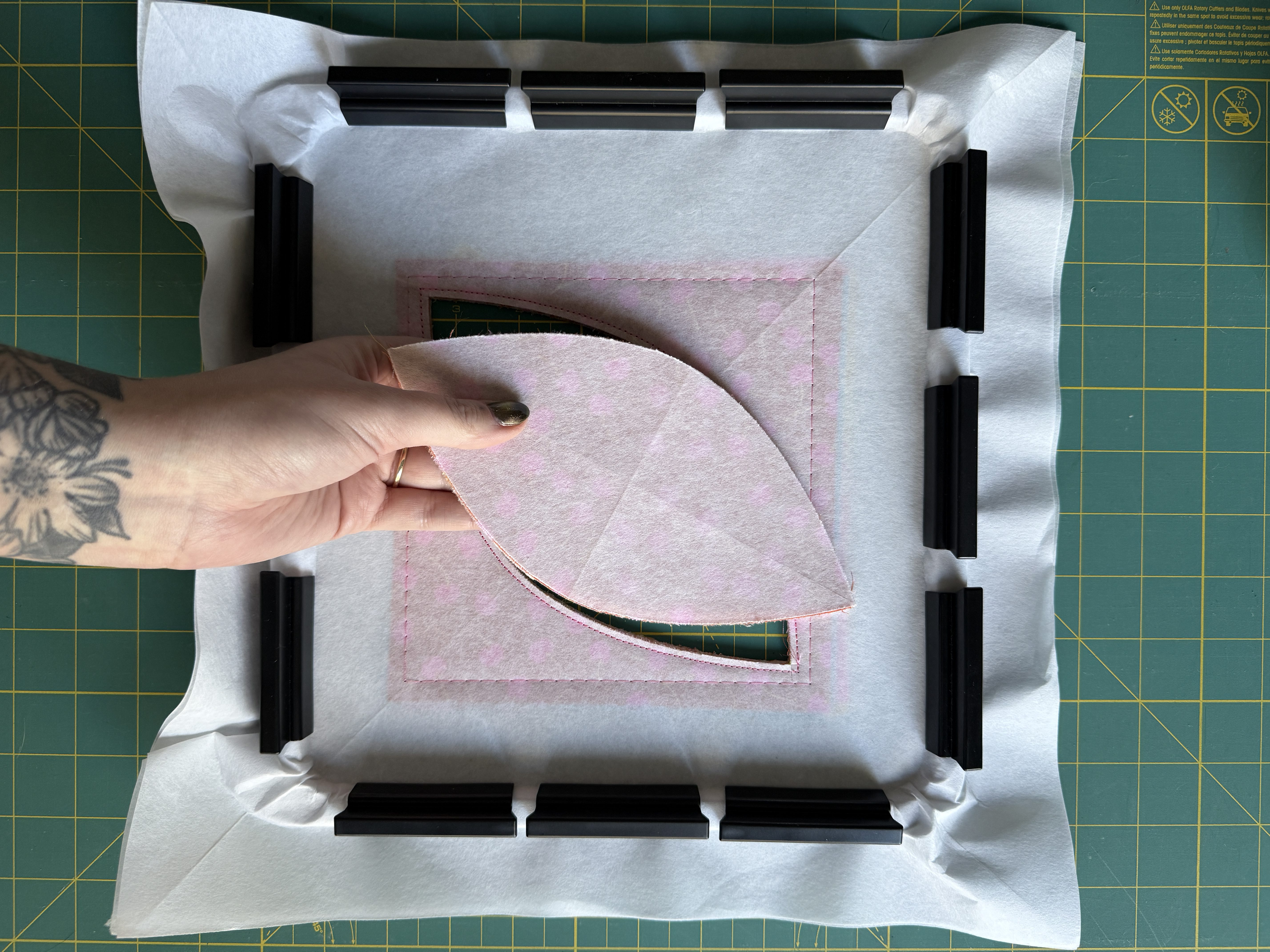 remove cut shapes from hoop