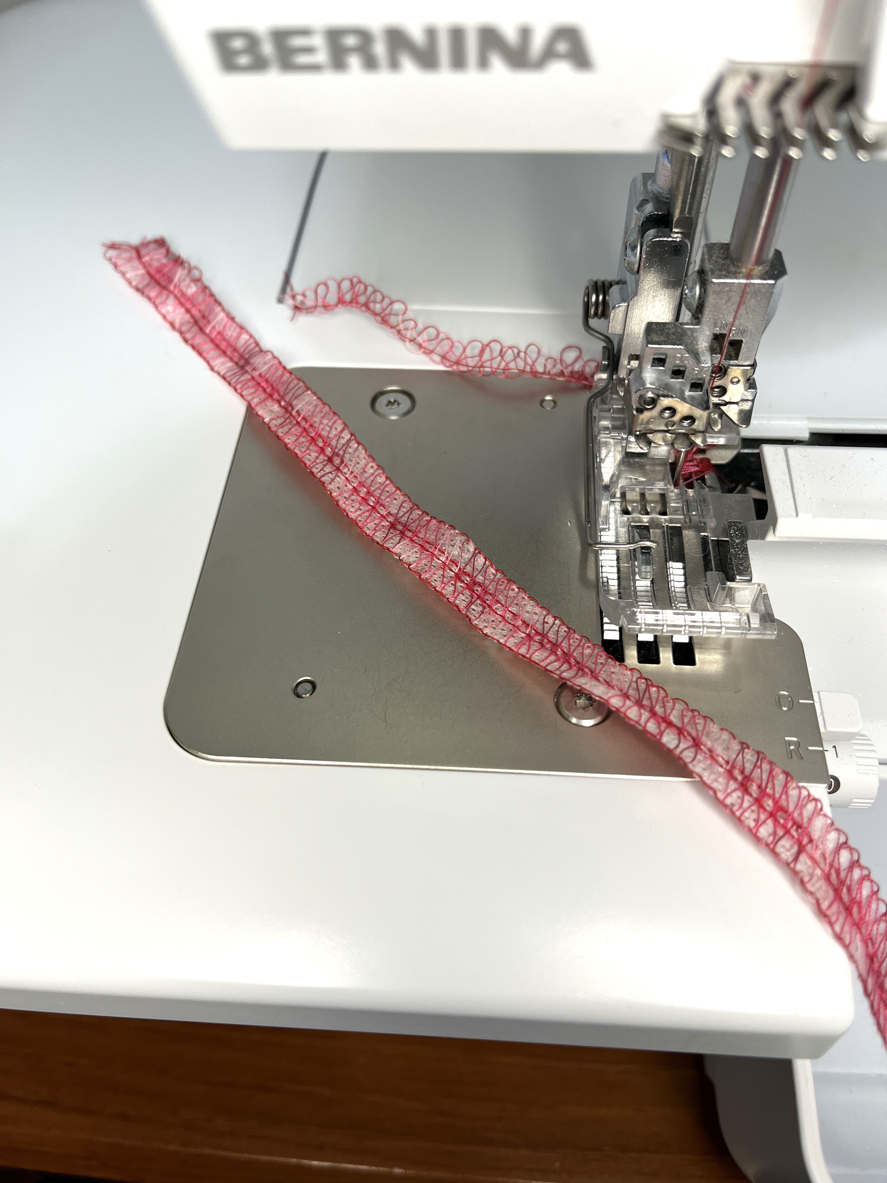 Red stitches on stabilizer