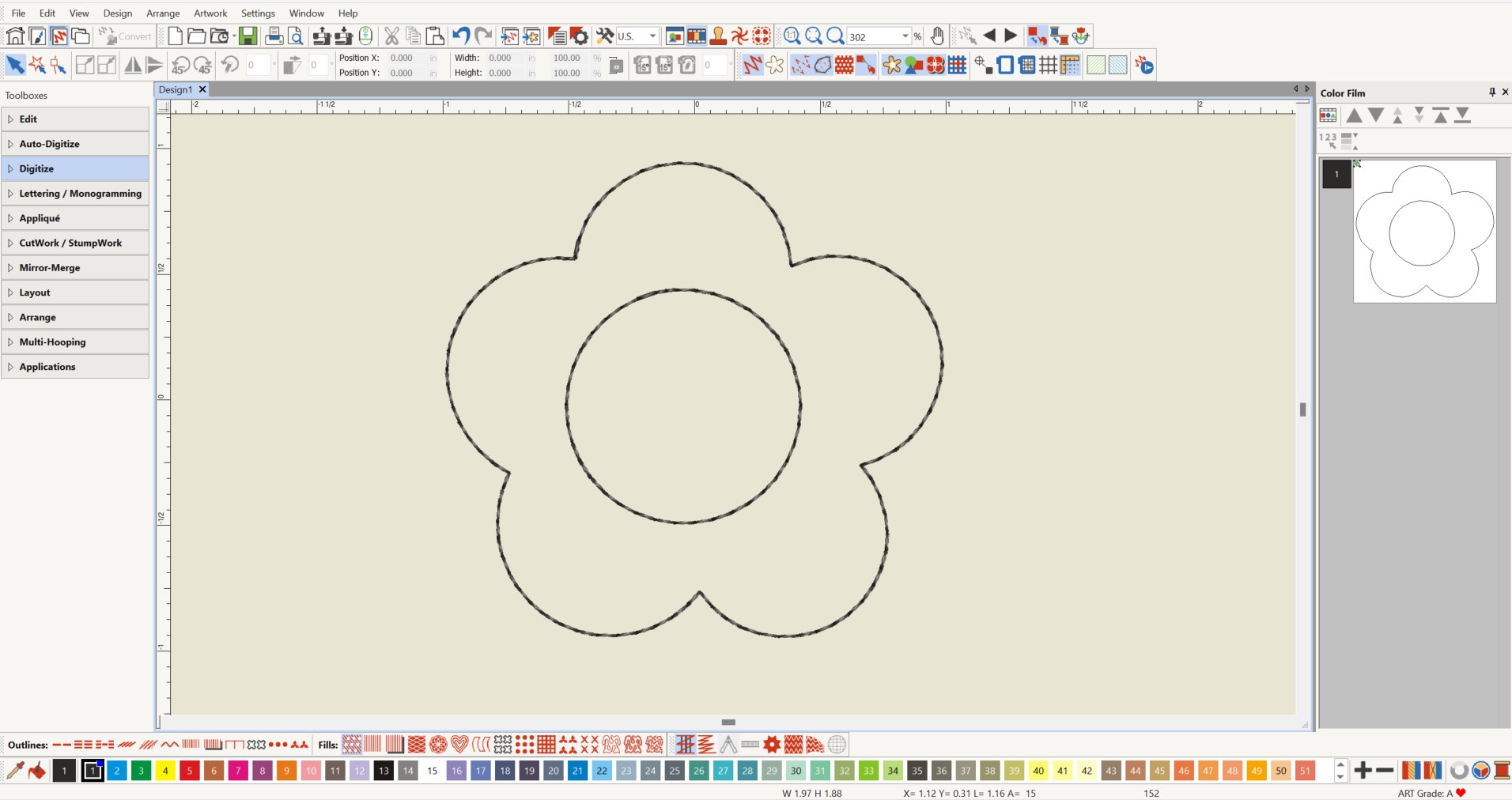 Flower design in software