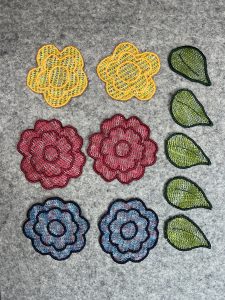 Colorful flowers and leaves