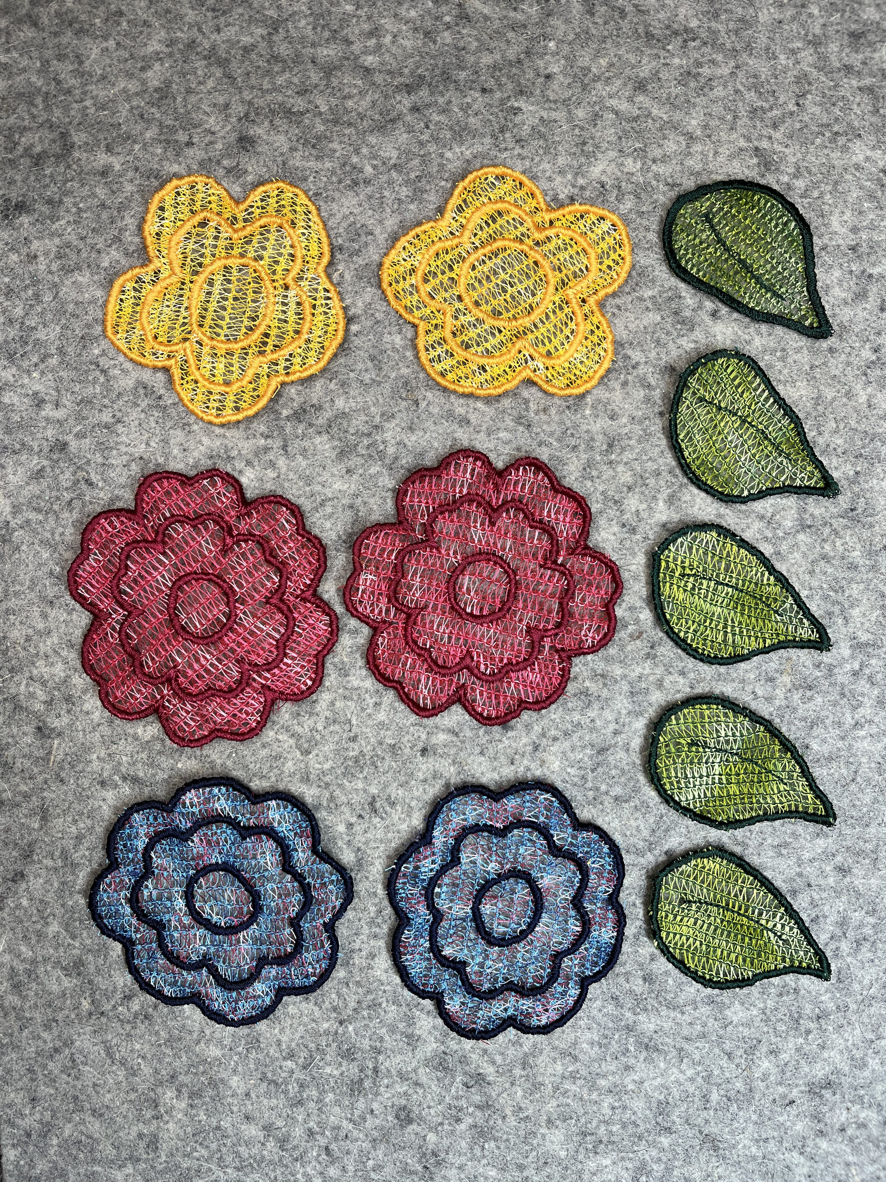 Colorful flowers and leaves