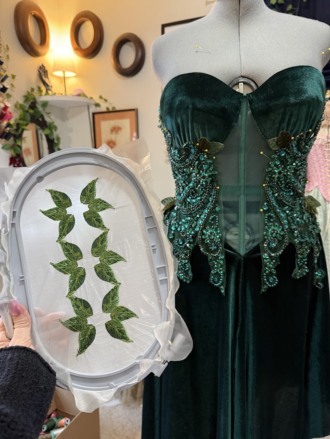 poison ivy cosplay and embroidery