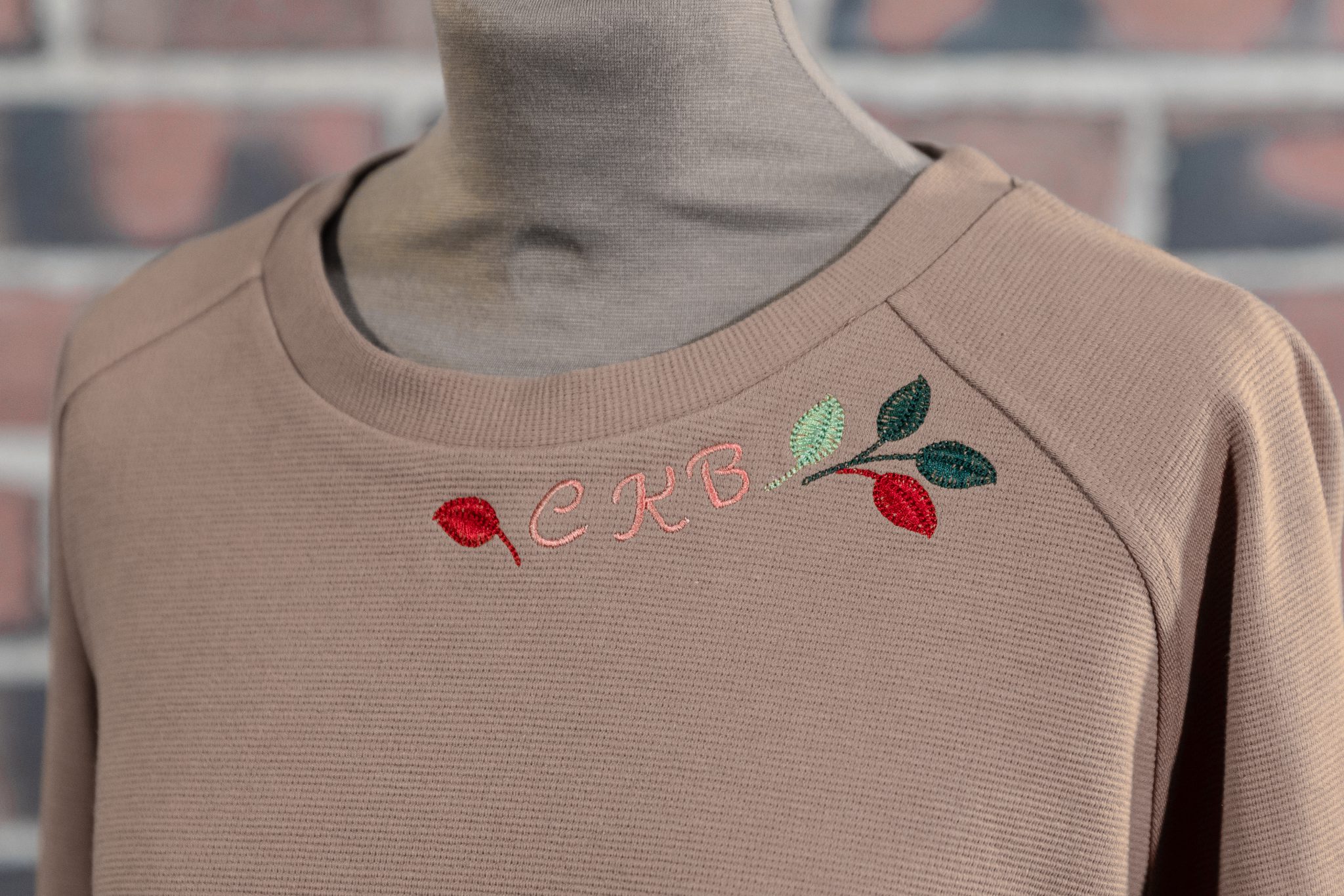 embroidered neckline