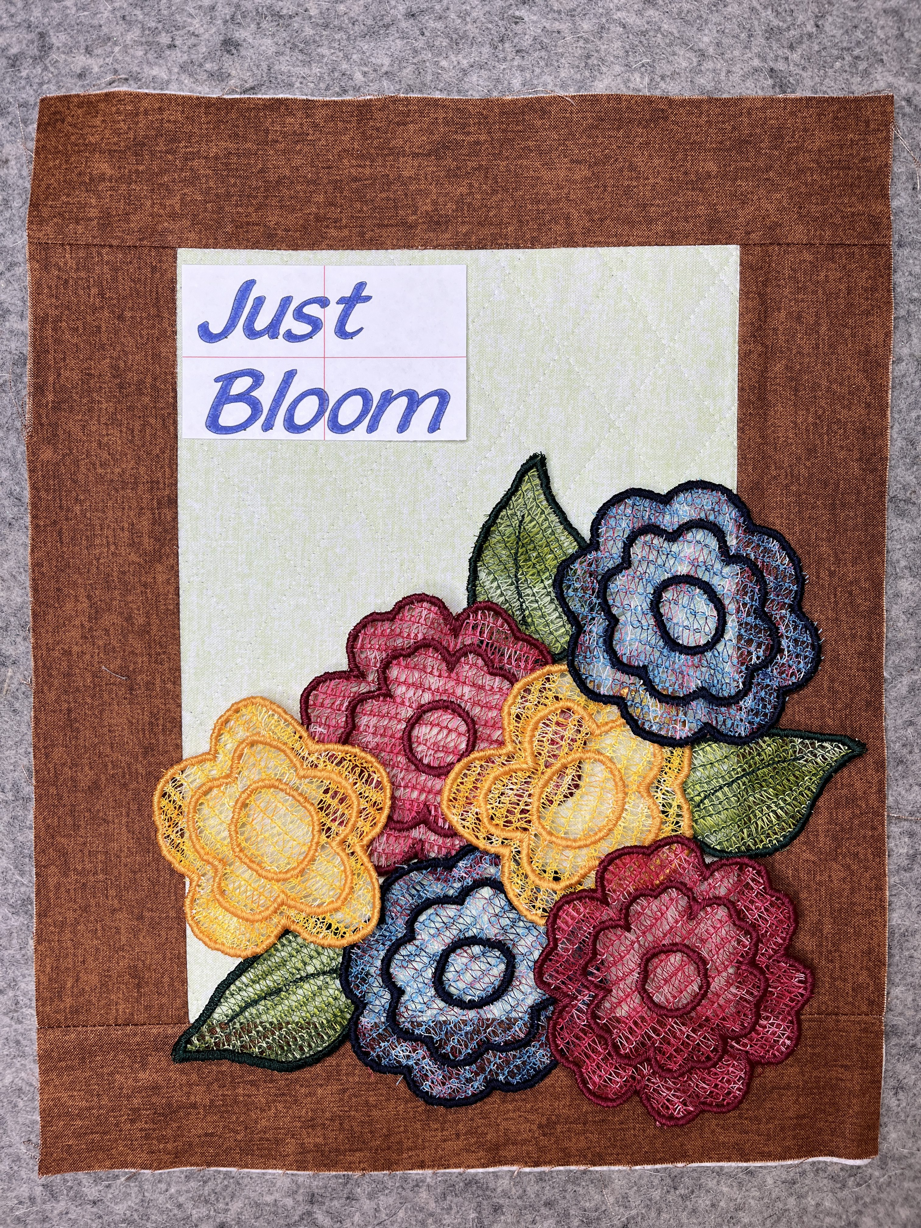 Flower and leaf shapes on fabric
