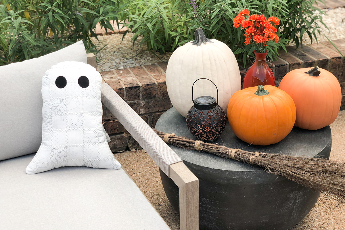 halloween patchwork pillow