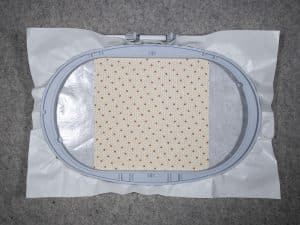 Center the rectangle within the hoop