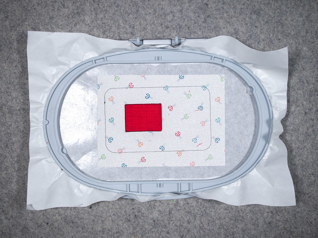 trim the rectangle fabric