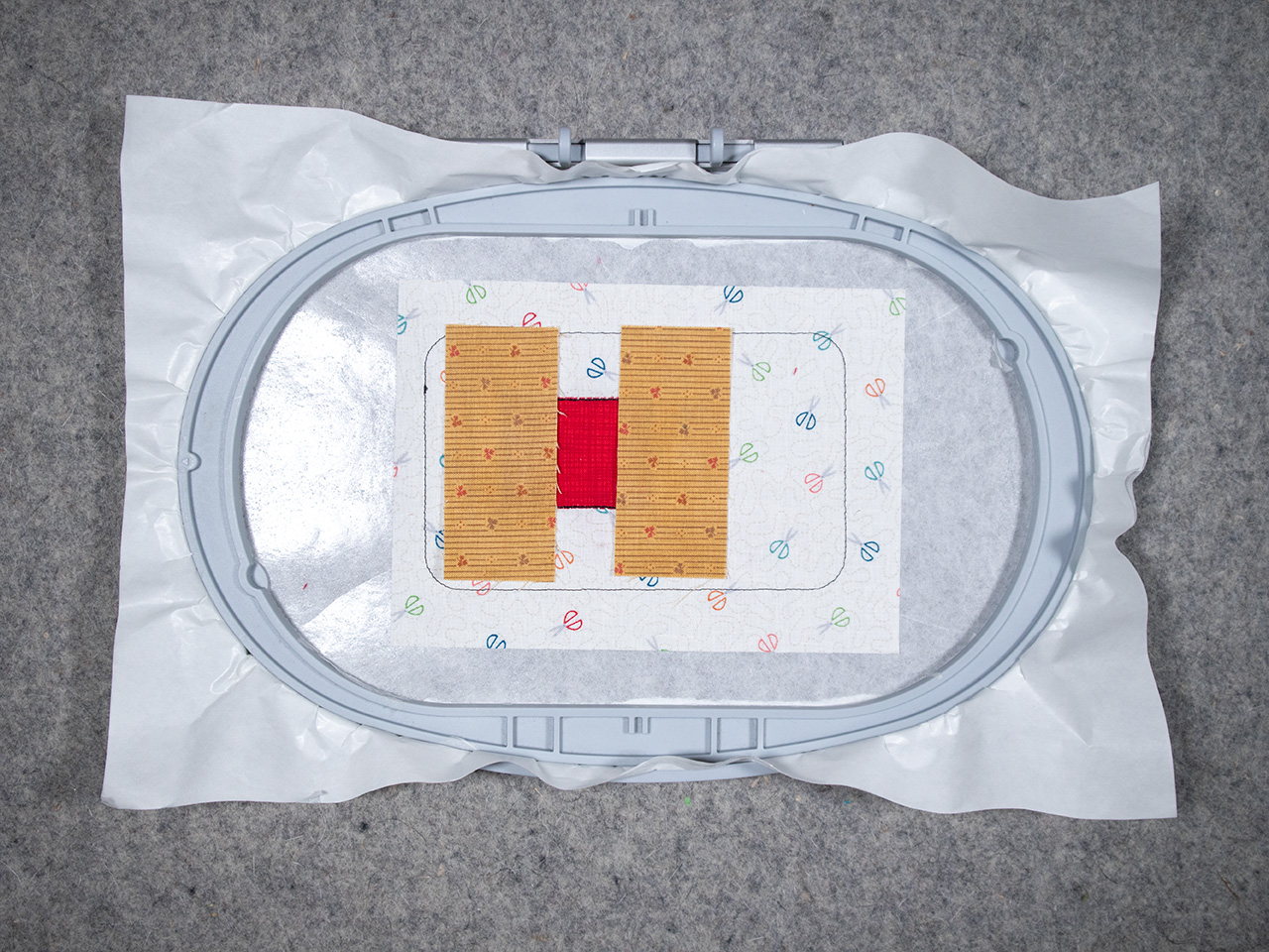 glue the 1½” x 3 ½” rectangles in place