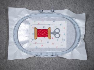 stitch the “thread” on the spool fabric